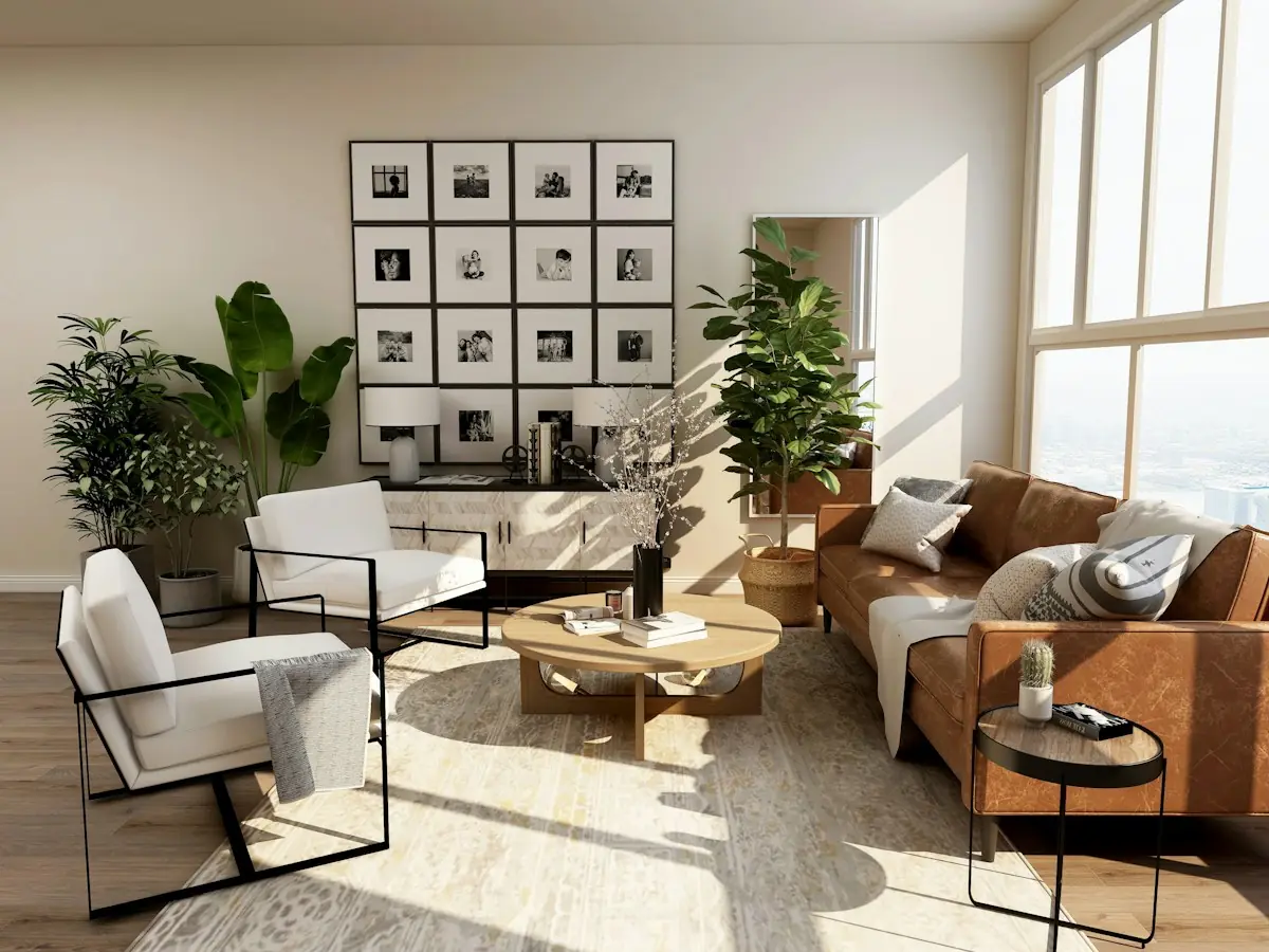 Bright living room interior – representational image